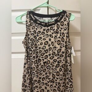 Dana Buchman Leopard Print Sleeveless Blouse